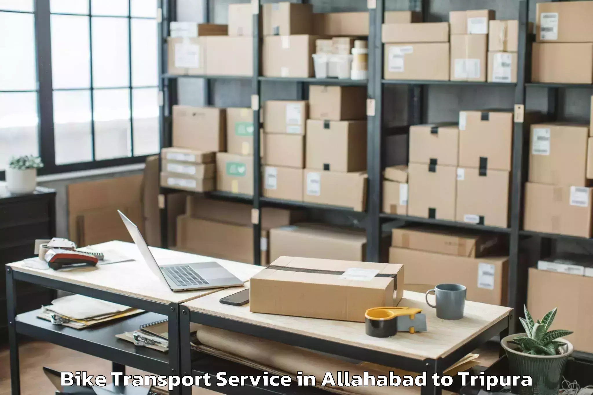 Affordable Allahabad to Udaipur Tripura Bike Transport